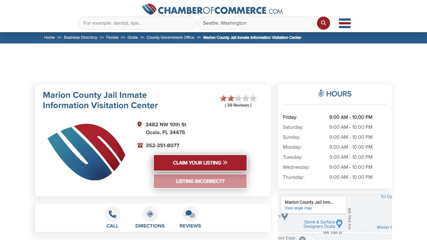 Marion County Jail Inmate Information Visitation Center